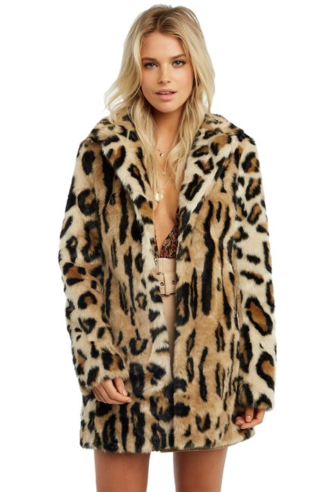 faux fur leopard coat womens|women's leopard faux fur coat.